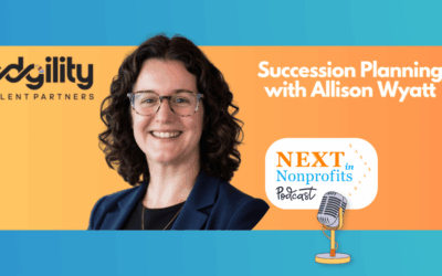 Allison Wyatt of Edgility Talent Partners podcast episode art on Succession Planning with a picture of Allison, white woman with dark hair and glasses