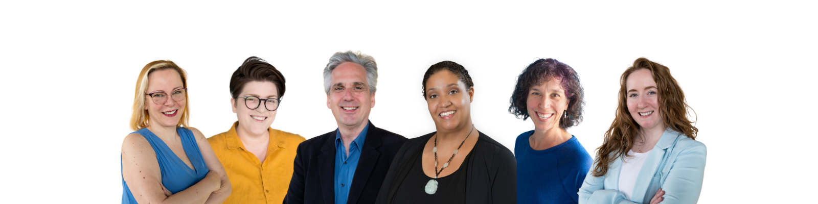 Headshot photos of the NEXT in Nonprofits team (^ Consultants) in a line, with a white background.